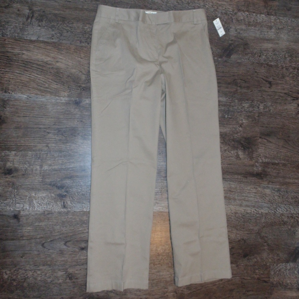 Talbots Khaki Trousers Women 10P Tan NEW Stretch Straight Leg Workwear
